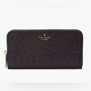 Kate Spade Boxed Large Glimmer Continental Wallet Black